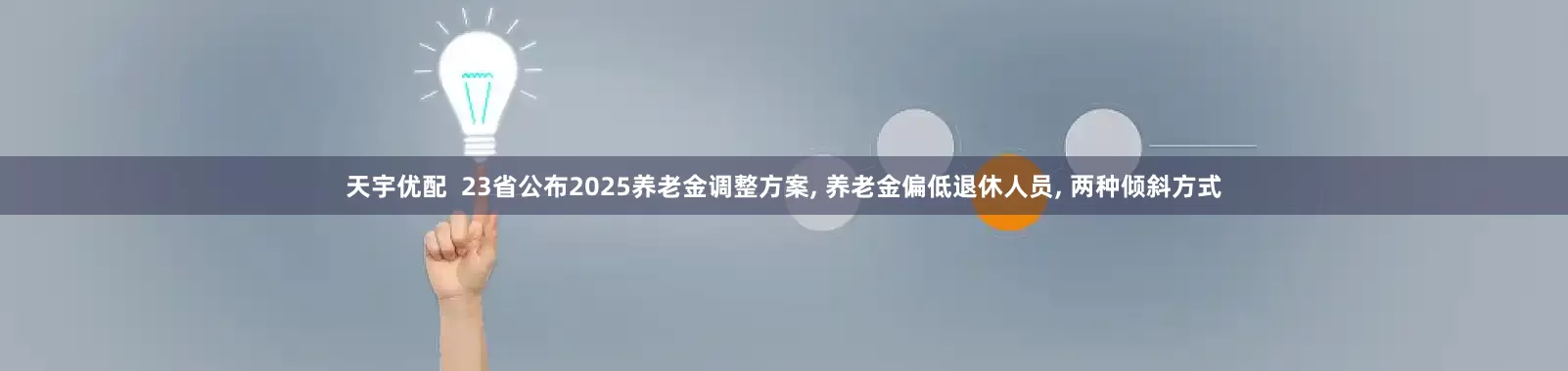 天宇优配  23省公布2025养老金调整方案, 养老金偏低退休人员, 两种倾斜方式